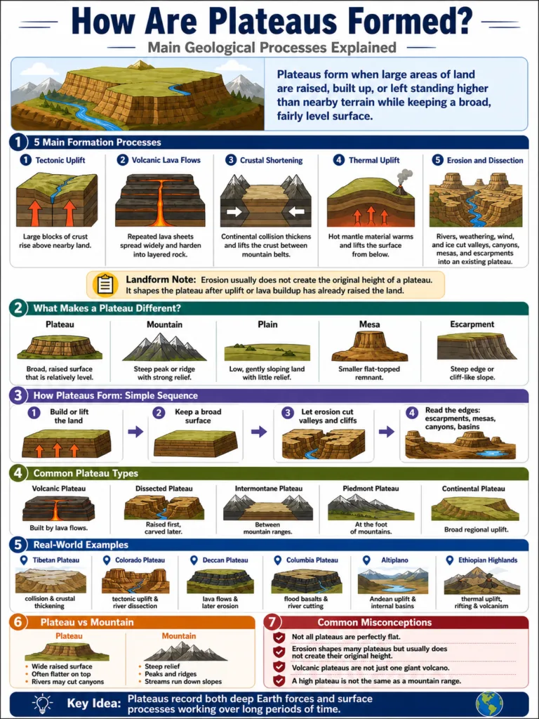 How Are Plateaus Formed? Main Geological Processes Explained