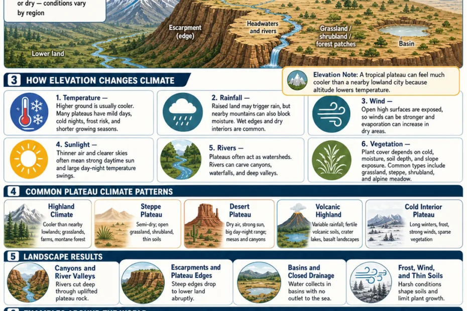 Plateau climate influences the unique weather patterns and landscapes found at high elevations around the world.