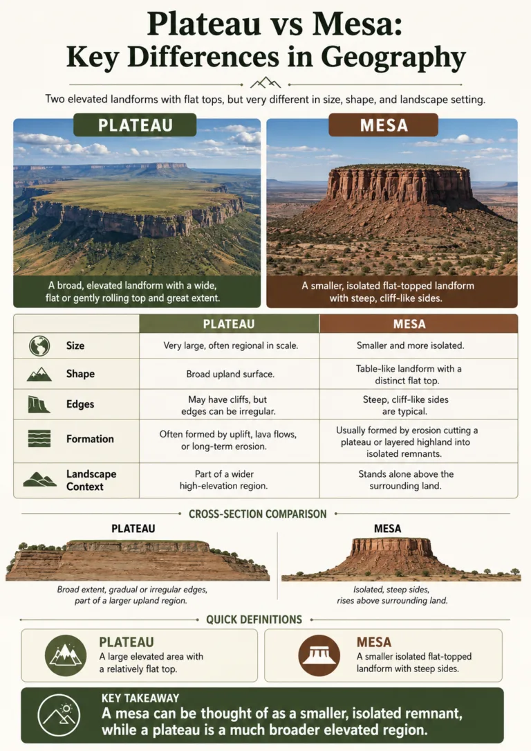 Plateau vs Mesa: Key Differences in Geography