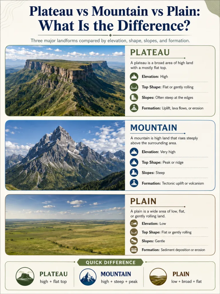 Plateau vs Mountain vs Plain: What Is the Difference?