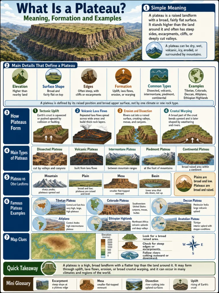 What Is a Plateau? Meaning, Formation and Examples