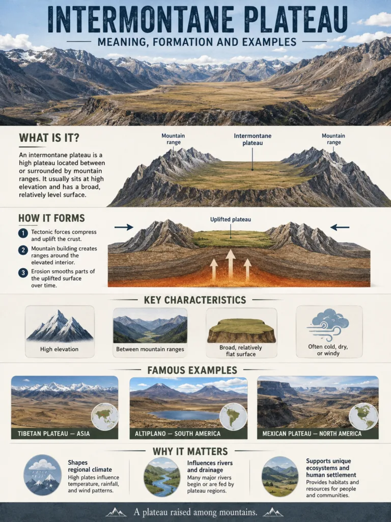 Intermontane Plateau: Meaning, Formation and Examples