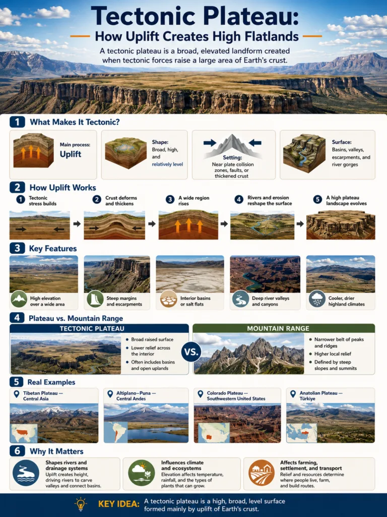 Tectonic Plateau: How Uplift Creates High Flatlands