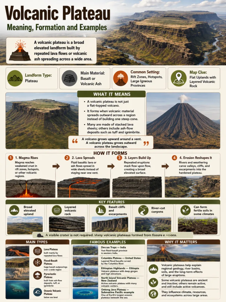 Volcanic Plateau: Meaning, Formation and Examples