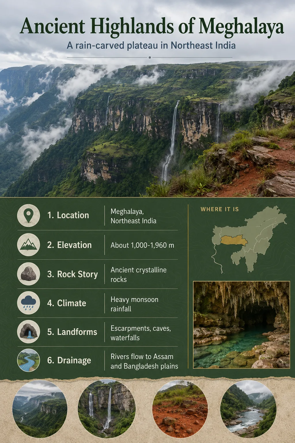 Shillong Plateau offers stunning views and natural beauty in Northeast India, making it a popular destination for travelers exploring the region.